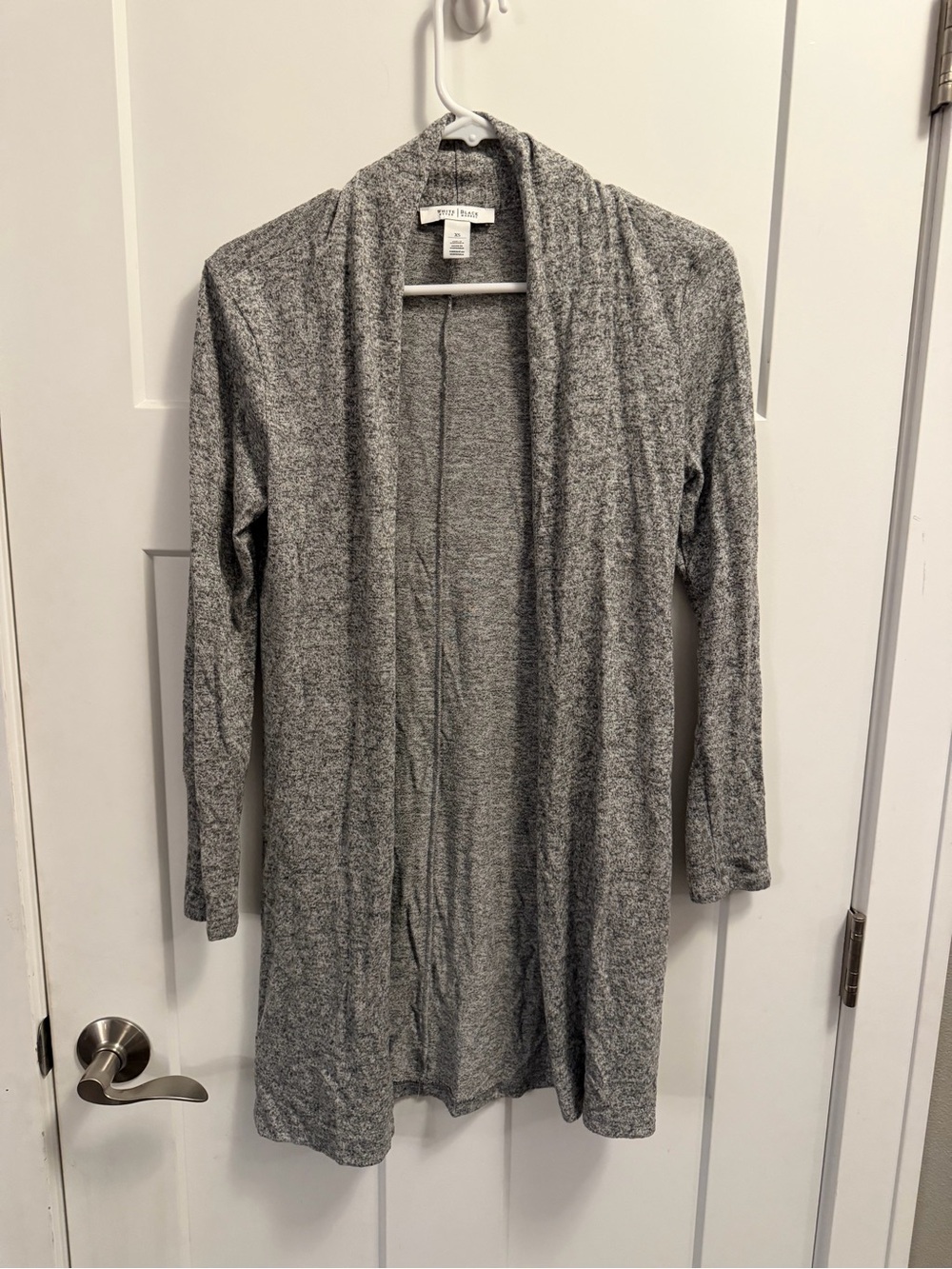 WHBM Women's Open Front Gray Cardigan Sweater